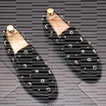 Chao men rivets Bean shoes men Korean version of Joker personality casual mens shoes Lofu shoes casual loafers