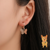 Korean fashion earrings sweet matte butterfly earrings earrings female sweet versatile simple style earrings a generation of hair