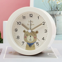 Desktop small seat bell mute alarm clock cartoon students use headboard clock small alarm clock male girl universal learning timepiece