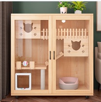Cat Cage Household Super Large Free Space CatsHouse Cat Cat Cat House Multi-story Deluxe Solid Wooden Cat House