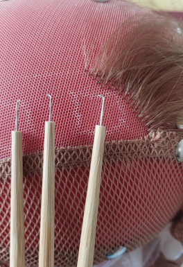 假发钩针套装植发修补发针头进口勾头发勾针铜杆木质手钩头套工具