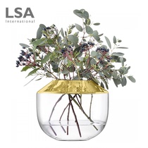 UK LSA SPACE simple modern gold border transparent glass vase living room ornaments flower arrangement flower flower arrangement