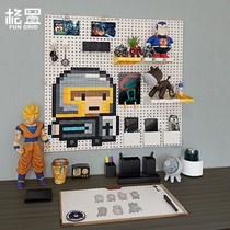 Pixel hole board hand-held blind box storage rack room creative decoration home animation wall non-perforated wall decoration