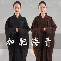 Buddhist supplies summer Buddhist temple high-grade Taiwan hemp plus fat Haiqing residence clothing female monk clothing monk clothing brown Haiqing
