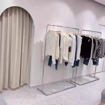 Clothing store display stand Stainless steel brushed silver floor stand Womens display stand Silver childrens clothing display rack hanger