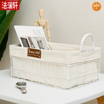 Storage basket basket iron basket iron basket coffee table with handle net red basket frame storage basket storage basket glove frame