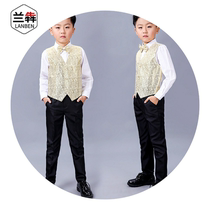 Lan Ben childrens host dress fat version plus size fat western vest suit boy piano violin performance