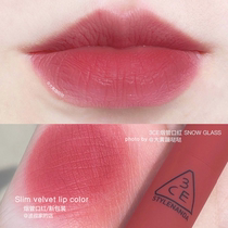 3CE▲Korea new packaging cigarette tube lipstick matte SLIM matte snow glass fluffy 908 Late night