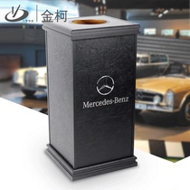 Jinke exhibition hall leather trash can Hotel lobby bin bin storage bucket European leather bucket ash Cup