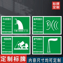Outdoor Environmental Protection Rain Sewage Waste Noise Emission Identification Card Signage Hazardous Toxic Flammable Waste Products Warning Signs Stainless Steel Post Sign Cards Creative Design Aluminum Plate Reflective Film Aluminum Plate Customize