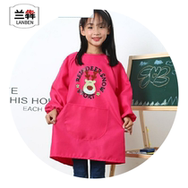 Lan Ben children handmade boys with sleeves children gouache painting waterproof apron spring and autumn protective clothing in large children oil painting household