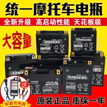 Unified motorcycle battery 12V10A9A7A6A universal YTX7L-BS Kawasaki YTZ10S pedal soup shallow battery