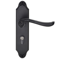 KLC European black door lock indoor door lock bedroom solid wood door handle toilet silent door lock