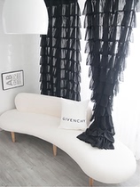 w black yarn curtain multilayer lace cake black yarn curtains non-radiopaque curtains light transmission curtains sand window yarn Balcony Anti