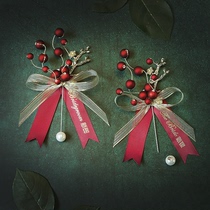 Wedding corsage set of bridegroom bride flower bridesmaid best man Mori high-end handmade wedding parents brooch