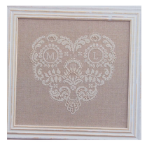 Cool Breeze Cross Stitch Living Room New QT1058 Lace Heart Wedding Anniversary Send Alphanumeric Watch Print Linen