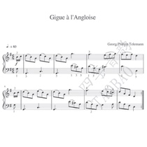 Georg philipp telemann Gigue English style Gigue piano solo score