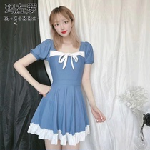 South Korean ins net red one-piece swimsuit woman covered with slim conservative student professional skirt spa fashion swimsuit