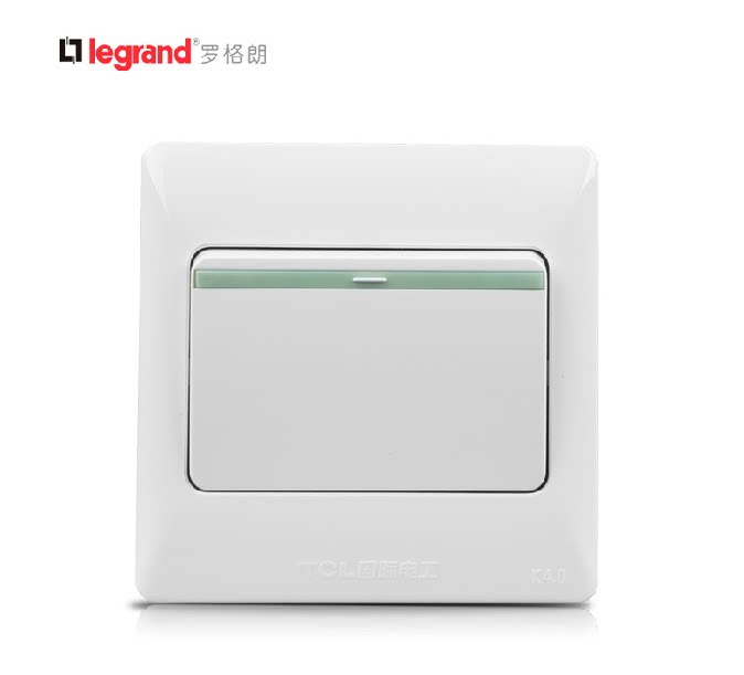 tcl开关插座86型k4.0系列单开开关一开单控面板带荧光罗格朗正品