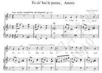 Cacini Tu chhai le penne amore sound score piano accompaniment score (with singing tips)