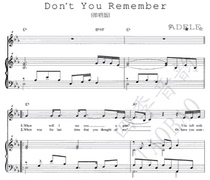 Adele Adel dont you remember vocal playing and singing accompaniment score (with piano solo score)