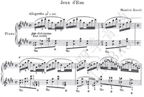 Ravels water Jeux Deau piano solo score