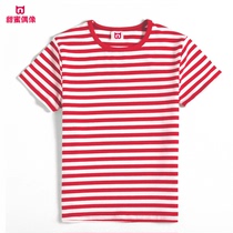 Baby sea soul shirt short sleeve T-shirt 2021 spring and summer new parent-child dress summer stripe half sleeve shirt cotton T-shirt