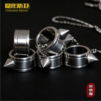 Mens Womens Womens sex wolf defense device Lord of the Rings pull finger buckle Ring Self-defense weapon defense ring Titanium steel finger tiger