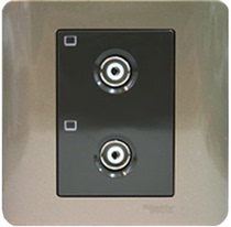 Schneider Electric point series dual TV socket style Brown E8432TVS SZ