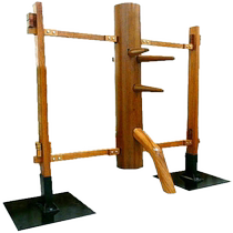 Fist brand wooden man pile Wing Chun wooden man pile Double suction cup iron plate frame Wooden man pile Martial arts school pile