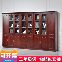 Office Filing Cabinet Wood Cabinet Information Lockers Post Solid Wood Leather Floor Bookcase Owner Office Furniture