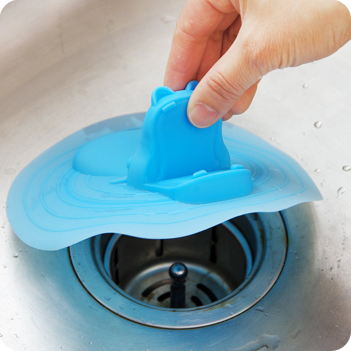 卡通造型硅胶地漏盖厨房水槽堵水塞卫生间水池浴缸防臭下水道盖子