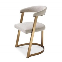 Nordic Modern Dining Chair Brief Home Cloth Leather Art Backrest Armchair Creative Light Lavish Hotel Hall Casual Chair