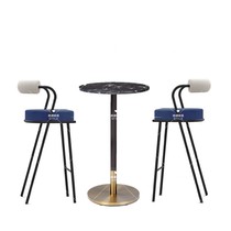 Nordic Stainless Steel Bar Chair Modern Minima Light Lavish Bar Chair Sales Office Front Desk High Chair American Cloth Art Bar Stool