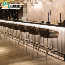 Nordic Modern Outdoor Table And Chairs Bar Open Air Bar Chair Patio Casual Rattan Chair Cafe Cafeteria Net Red High Chair