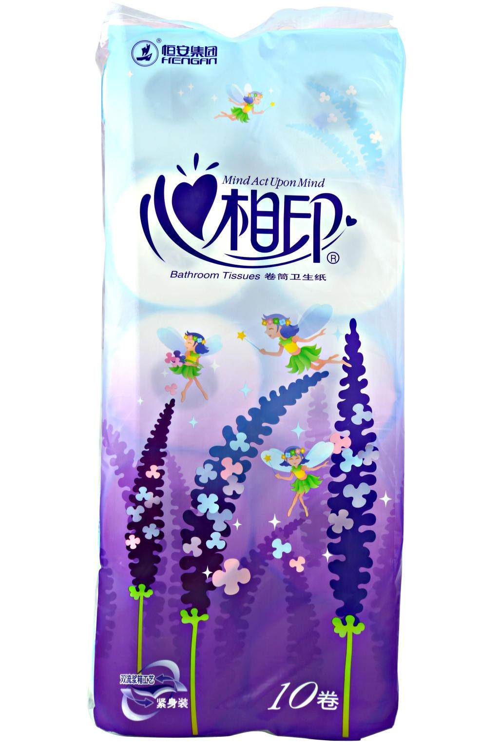 心相印3层卷筒纸巾卫生纸薰衣草150gx10卷/提 bt1110