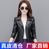 Haining leather jacket short coat new fit sheepskin small leather jacket in autumn 2022