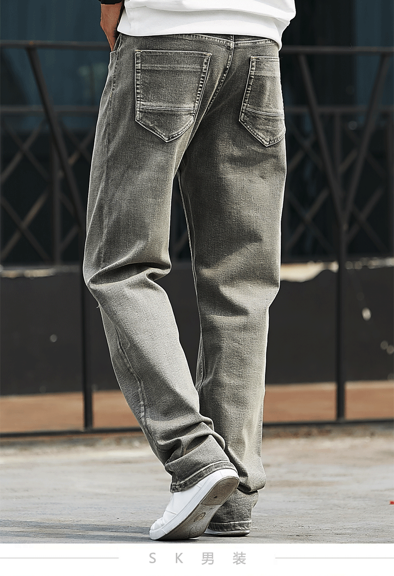 超级精选 穿dress 男士服饰 sk秋冬季弹力牛仔裤男宽松直筒休闲复古