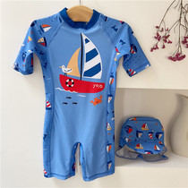 Childrens one-piece swimsuit one-piece children young children boys boys cute swimsuit sunscreen quick-drying seaside vacation