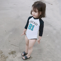 Korean children 1-3 years old baby swimsuit girl one-piece long sleeve sunscreen girl fashion swimsuit children swimsuit