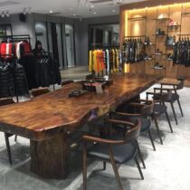 Tea table log irregular conference table solid wood desk book Tea Table natural side table long table Big Board table