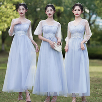 2022 new gray sisters group bridesmaid dress evening dress niche dress women can usually wear summer high-end