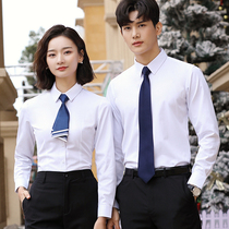 Hotel front desk overalls autumn and winter clothes professional clothes shirt dress Korean version of shirt hotel lobby manager set men