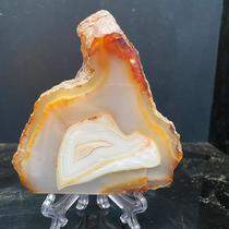 Natural agate raw stone sliced ornaments ore home ornaments mineral raw stone gifts