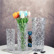 Minimalist modern special large number of rich and expensive bamboo transparent thickened glass vase hydroponic living-room floor crystal pendulum