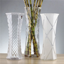 Vase Fuexpensive Bamboo CUHK Number of glass transparent lilies Water bacon minimalist modern hexagonal Living room Desktop flower vases