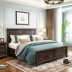 Giường ngủ kiểu Mỹ gỗ rắn 1,8 mét giường đôi giường cưới hiện đại tối giản 1,5 mét phòng ngủ chính gỗ óc chó tùy chỉnh - Giường