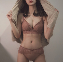 Sexy Lace Beauty Back Underwear Women No Steel Ring Comfort Small Breasts Poly-Adjusted Bra Upper-to-Adjusted Bra Suit