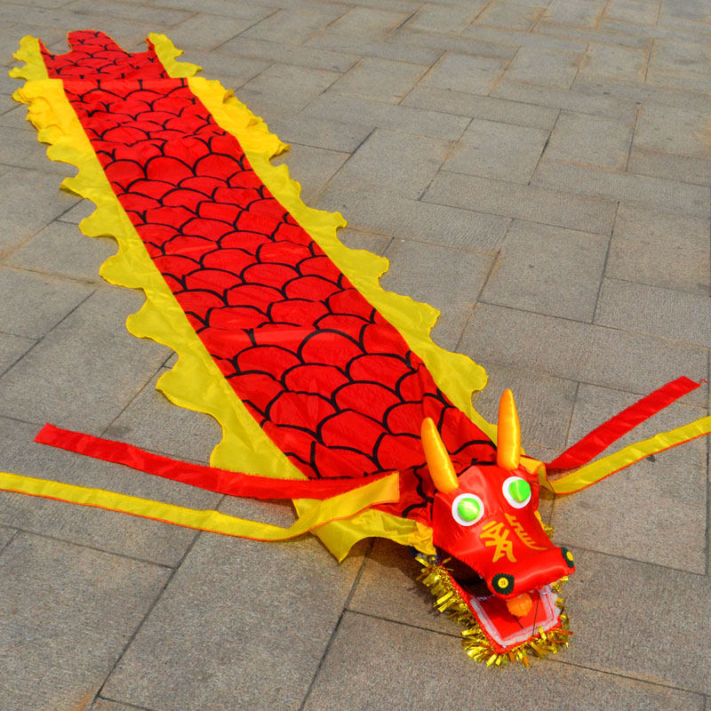 广场健身龙单人舞龙彩带龙龙头布龙丝带龙单手甩龙飘龙耍劲龙彩绸