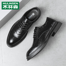 Spring new interior heightening leather shoes Mens business Authentic Summer Hollowed-out Shoes Genuine Leather Ingren Casual Shoes Men